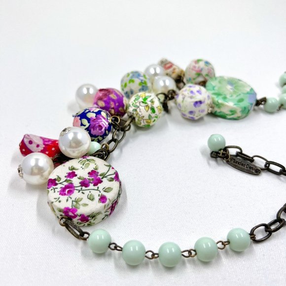 Plunder Design Jewelry - Plunder Design – Cloth Bead and Faux Pearl 17” Necklace